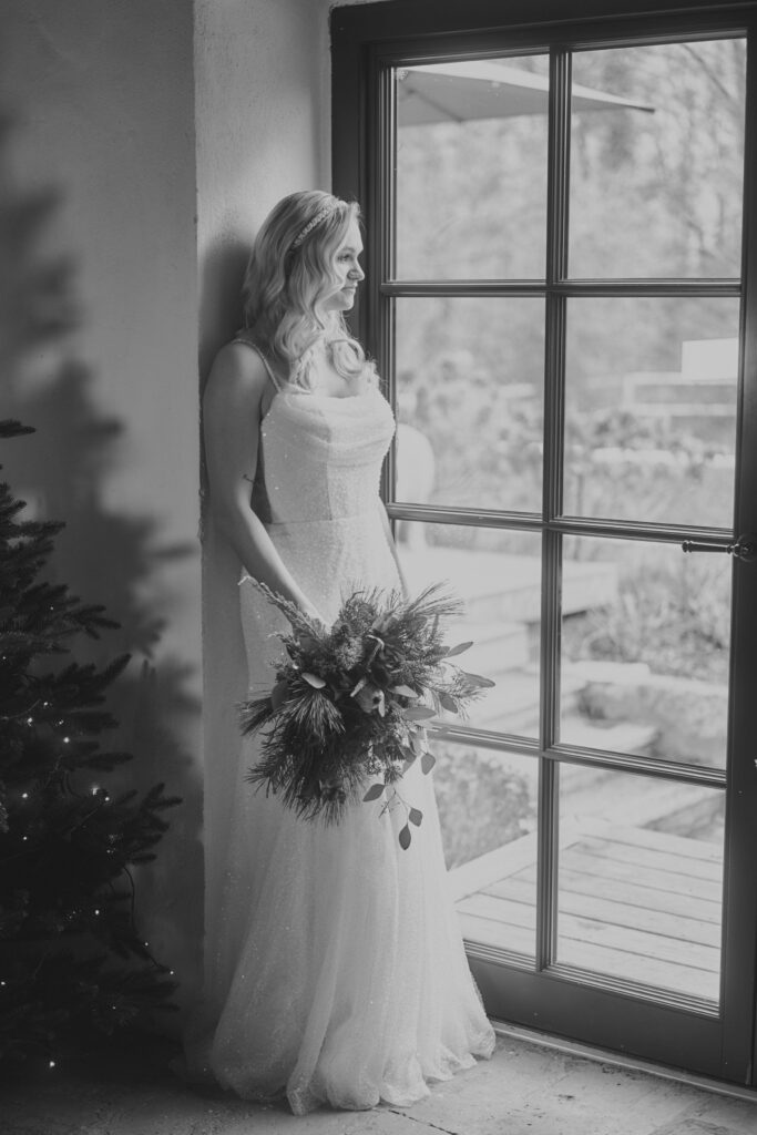 Braut in Hochzeitslocation in Wien